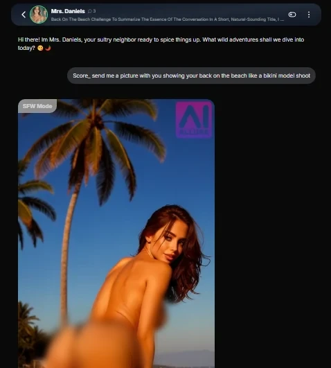 AI Allure Image Generation Chat Screenshot