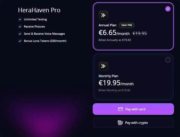 HeraHaven Pricing